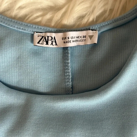 Zara blue tank top size small baby blue round neck tank - Picture 4 of 7